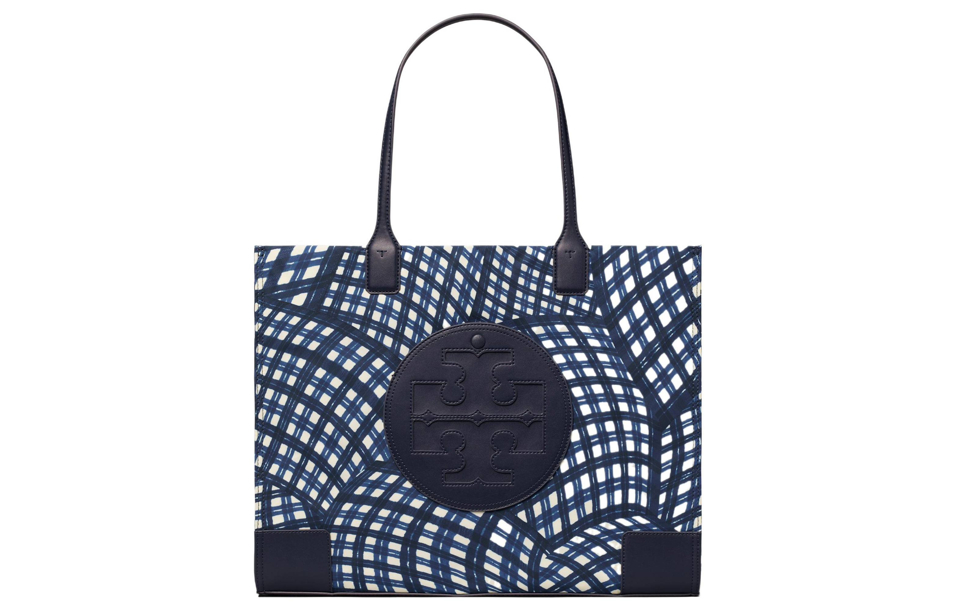 

TORY BURCH Сумка-шоппер Ella из искусственной кожи и полиэстера, сумка для покупок, дамская сумочка, сумка на плечо, обычная женская, синяя