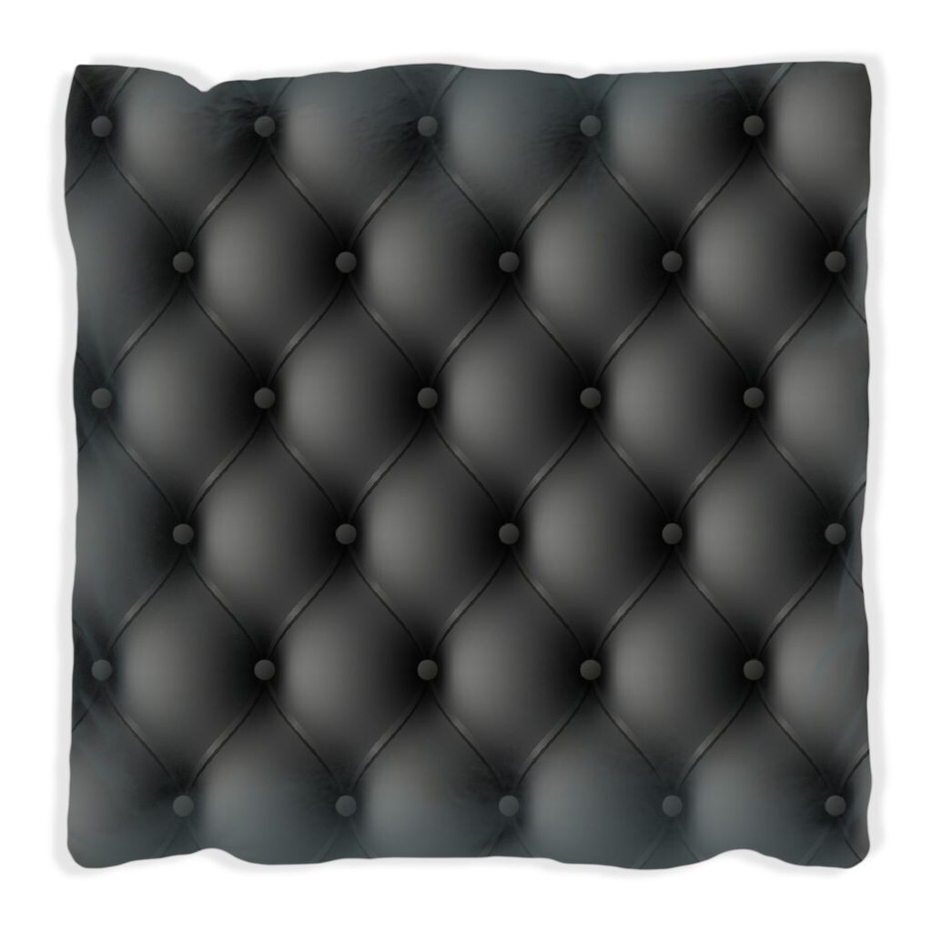 

Подушка Wallario Premium, мягкая поверхность, с черной кожаной дверкой, размер: 60 x 60 см, с белой спинкой