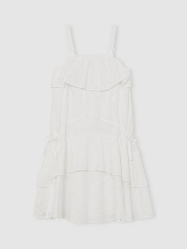 Детское платье Carmen Broderie из хлопка с ярусами Reiss, Ivory — фото 3