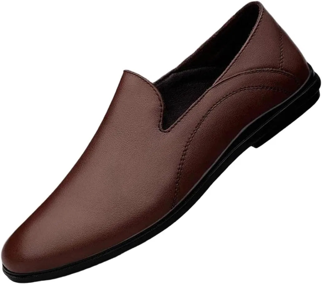 Лоферы кожаные Loafers Slip-On Driving Shoes Brown