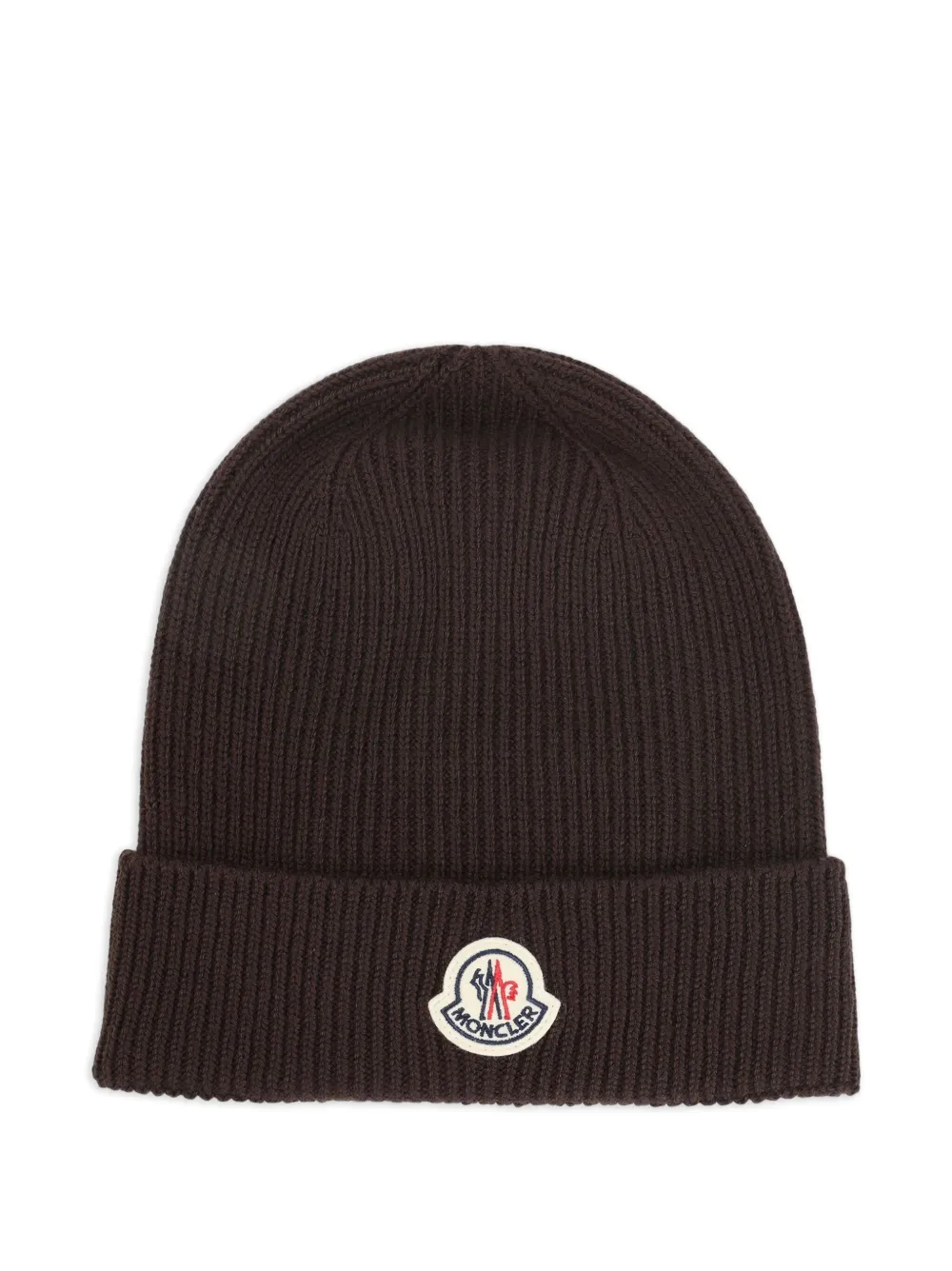

Вязаная шапка с логотипом MONCLER, коричневый