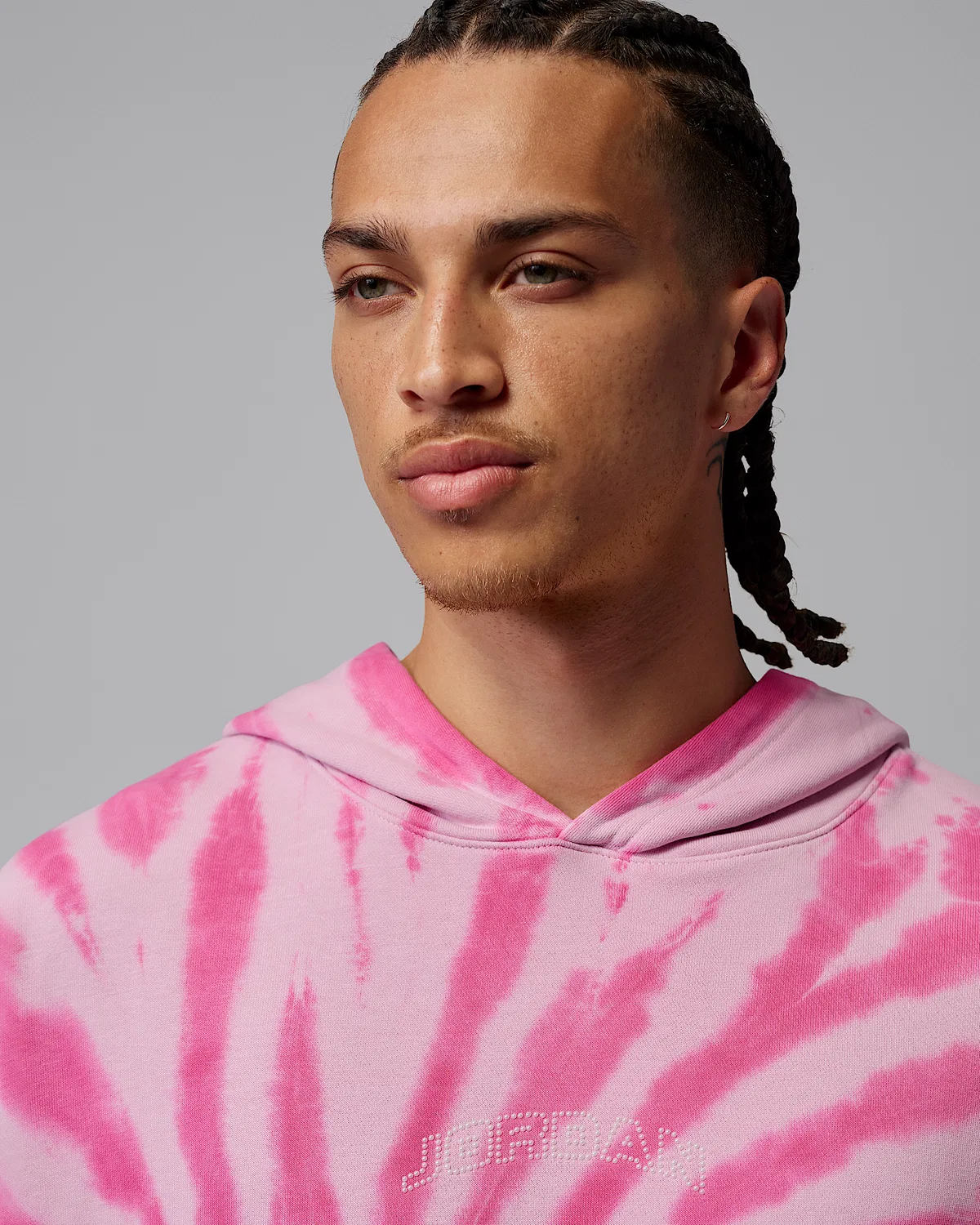 Мужской фестивальный худи с тай-дай принтом Jordan Brooklyn Fleece, Iced Carmine/Pinksicle/Pale Ivory — фото 3