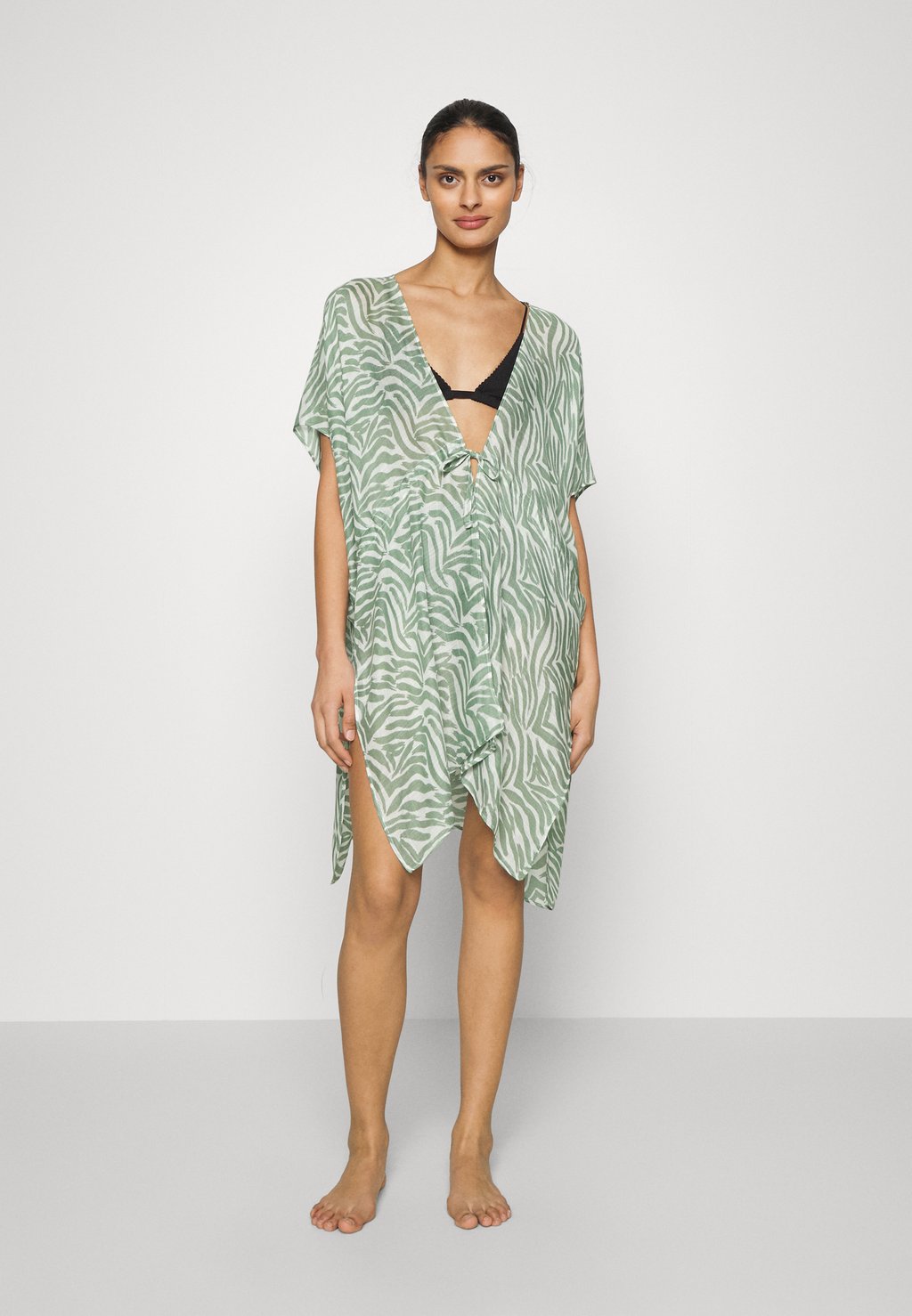 

Пляжный аксессуар PRINTED SHORT KIMONO Anna Field by Zalando, цвет Khaki/Off-White