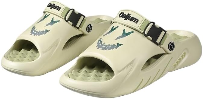 

HCHCTRY мягкие домашние шлепанцы с легкой подошвой, модные мужские тапочки, противоскользящие пляжные шлепанцы, удобные тапочки, массажные сандалии из EVA, зеленый