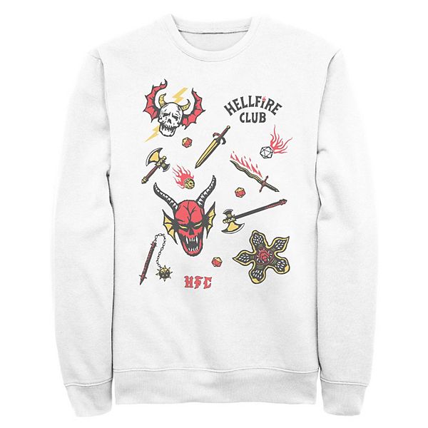 

Мужская футболка с длинным рукавом Stranger Things Hellfire Club Icons Licensed Character