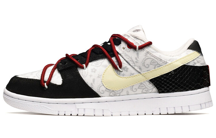 

Кроссовки Nike Dunk Skateboard Shoes Women's Low-Top Black White Yellow