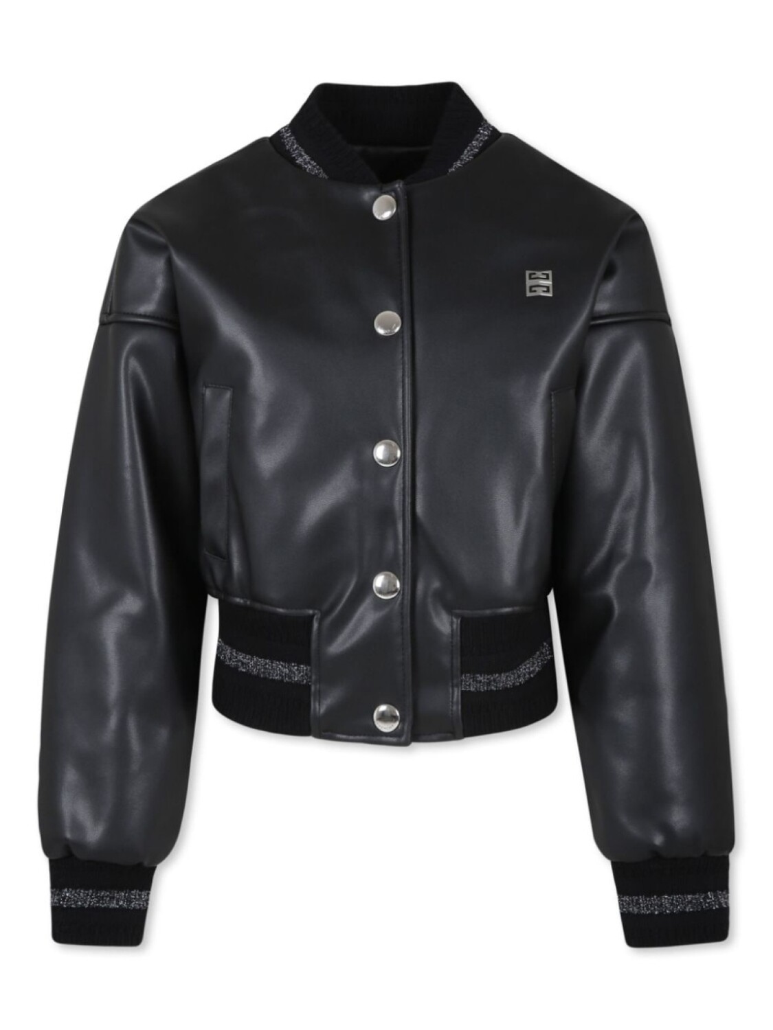 

Givenchy Kids куртка из искусственной кожи с бляшкой 4G, черный