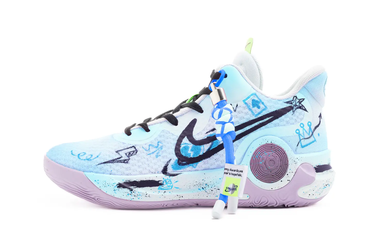 

Nike Баскетбольные кроссовки KD Trey 5 IX Aurora Trail, износостойкие, антискользящие, среднего размера, винтажные, синие