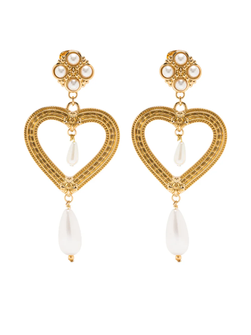 

Серьги-клипсы в форме сердца Moschino, золотой