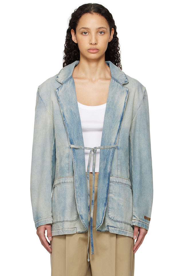 

Выцветшая джинсовая куртка Msgm, синий