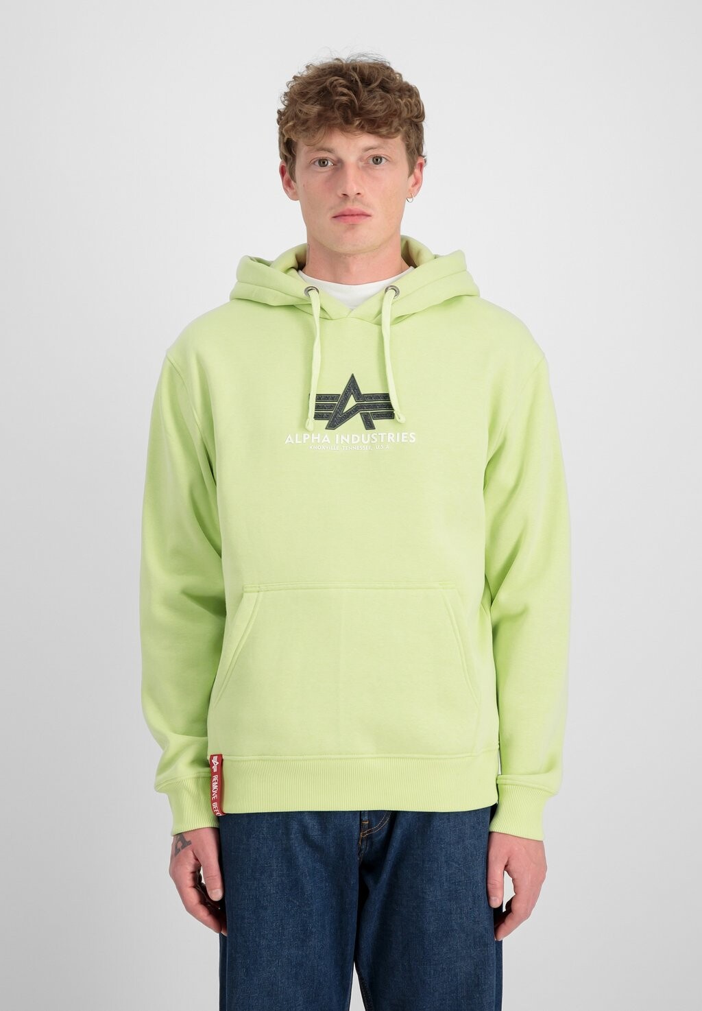 

Толстовка с капюшоном BASIC Alpha Industries, светло-зеленый