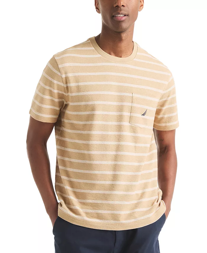 

Мужская футболка с полосками Crewneck Nautica, коричневый
