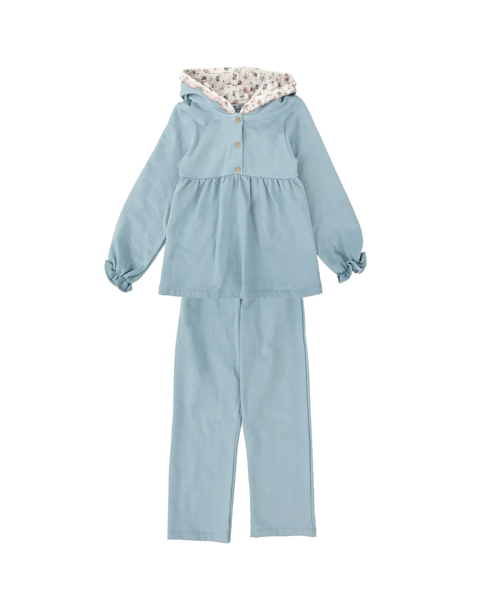 

Детский спортивный костюм для девочки с худи и подходящими штанами BABIDÚ, синий