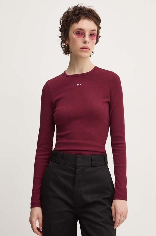 

Лонгслив Tommy Jeans, бордовый
