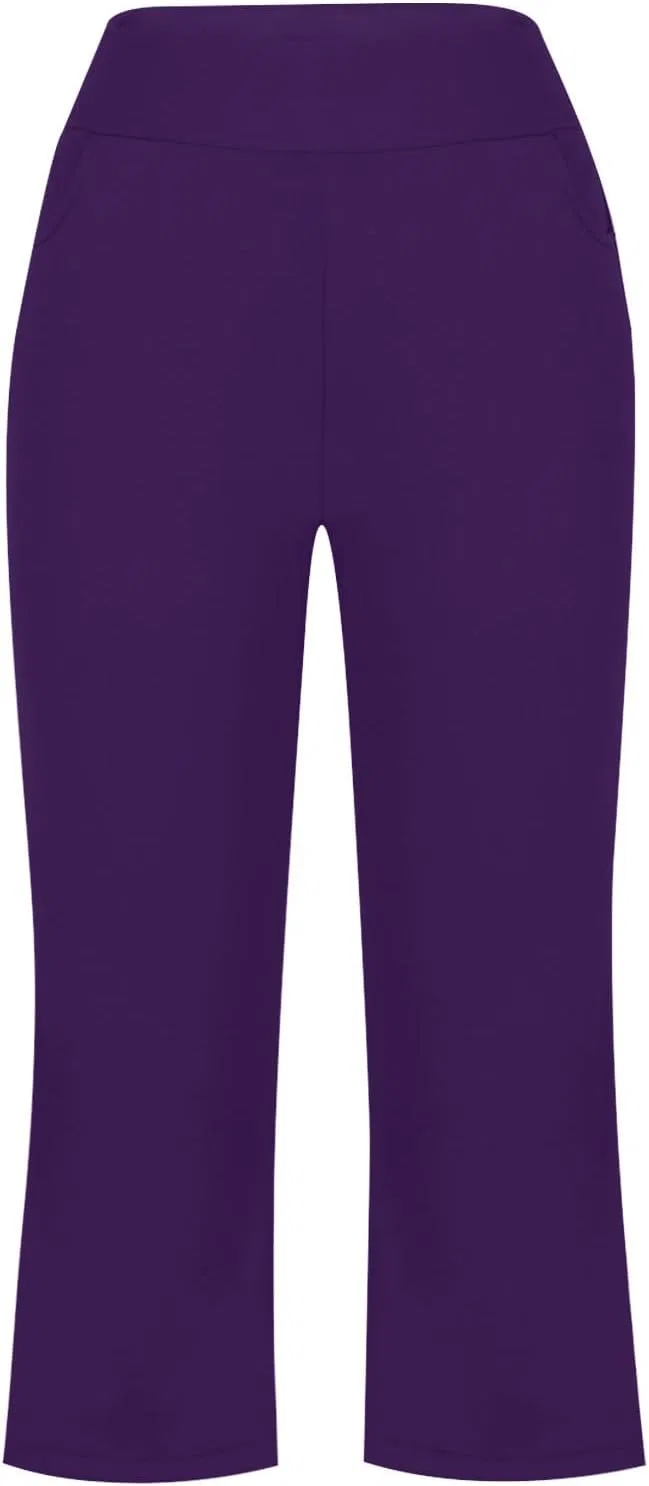 Капри для женщин, высокая талия, бренд Generic, Purple — фото 3