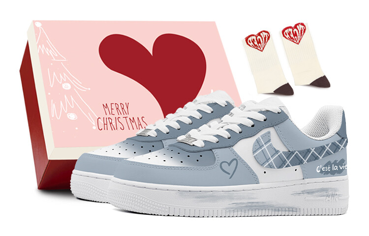 

Кроссовки Nike Air Force 1 Skateboarding Shoes Women's Low-top Blue, голубой, Синий, Кроссовки Nike Air Force 1 Skateboarding Shoes Women's Low-top Blue, голубой