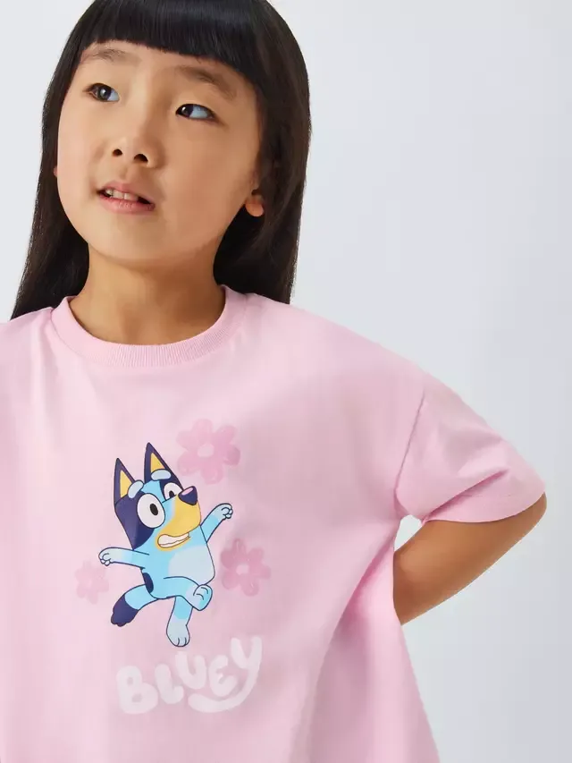 Детский комплект Bluey: футболка и велосипедные шорты, розовый Brand Threads — фото 4