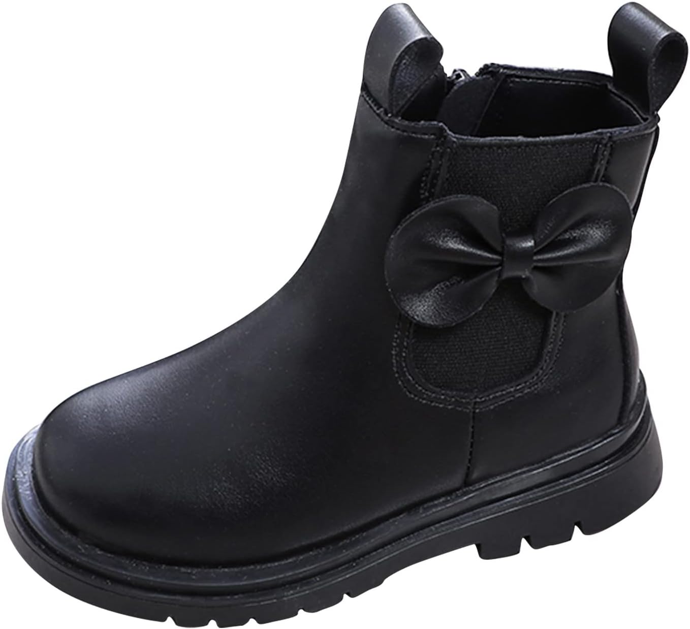 

Generic ДДетские кожаные ботинки одонепроницаемые короткие зимние ботинки для малышей, девочек и мальчиков, черные ботильоны с нескользящей подошвой, первые прогулочные обувь для детей