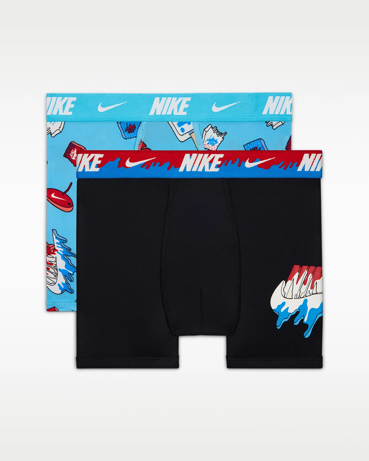 Большие детские боксеры Dri-FIT с принтом (2 шт.) Nike, Baltic Blue