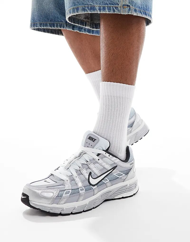 Кроссовки унисекс Nike P-6000 цвета металлик серебристый — фото 3