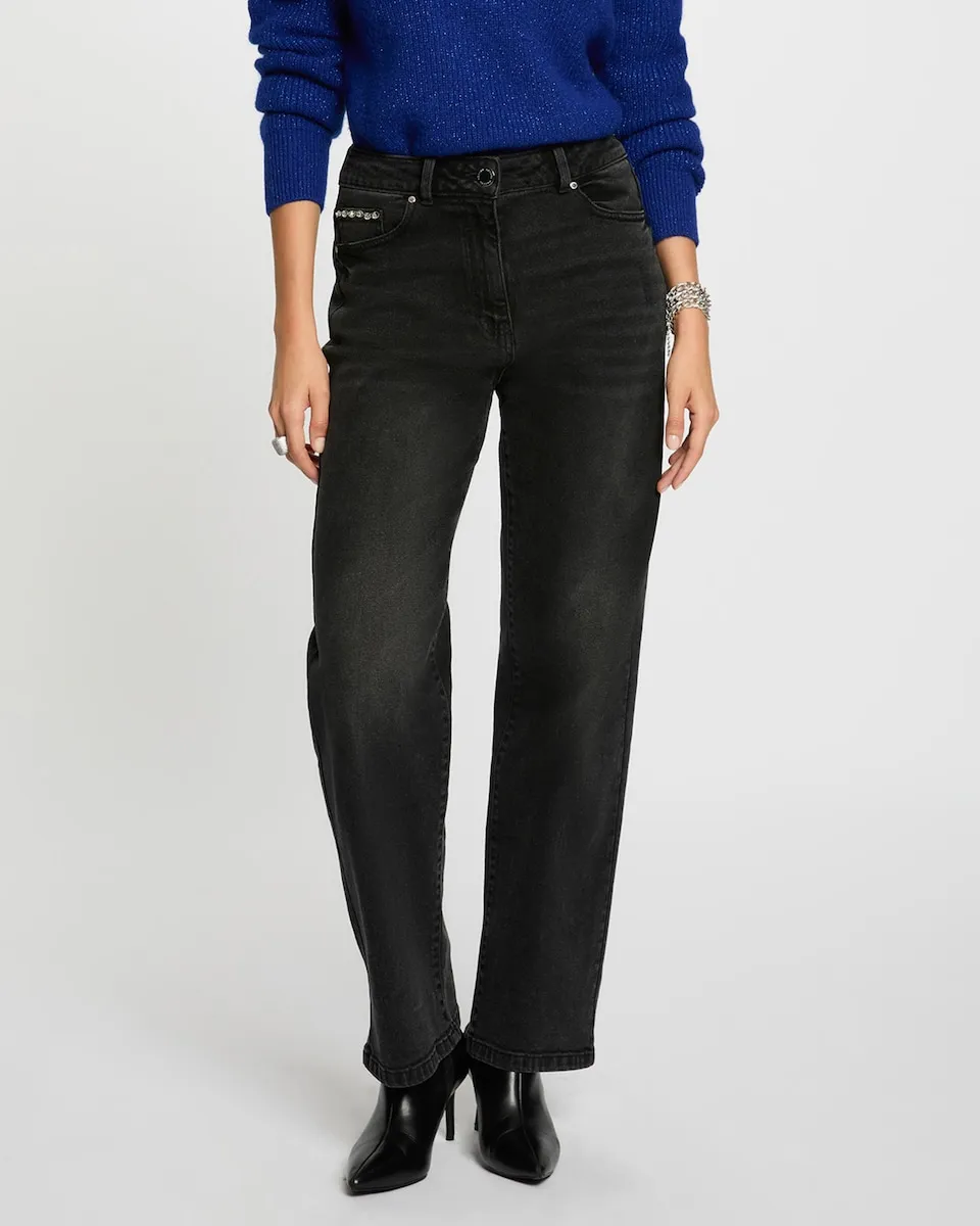 

Женские широкие джинсы с высокой талией Morgan, черный