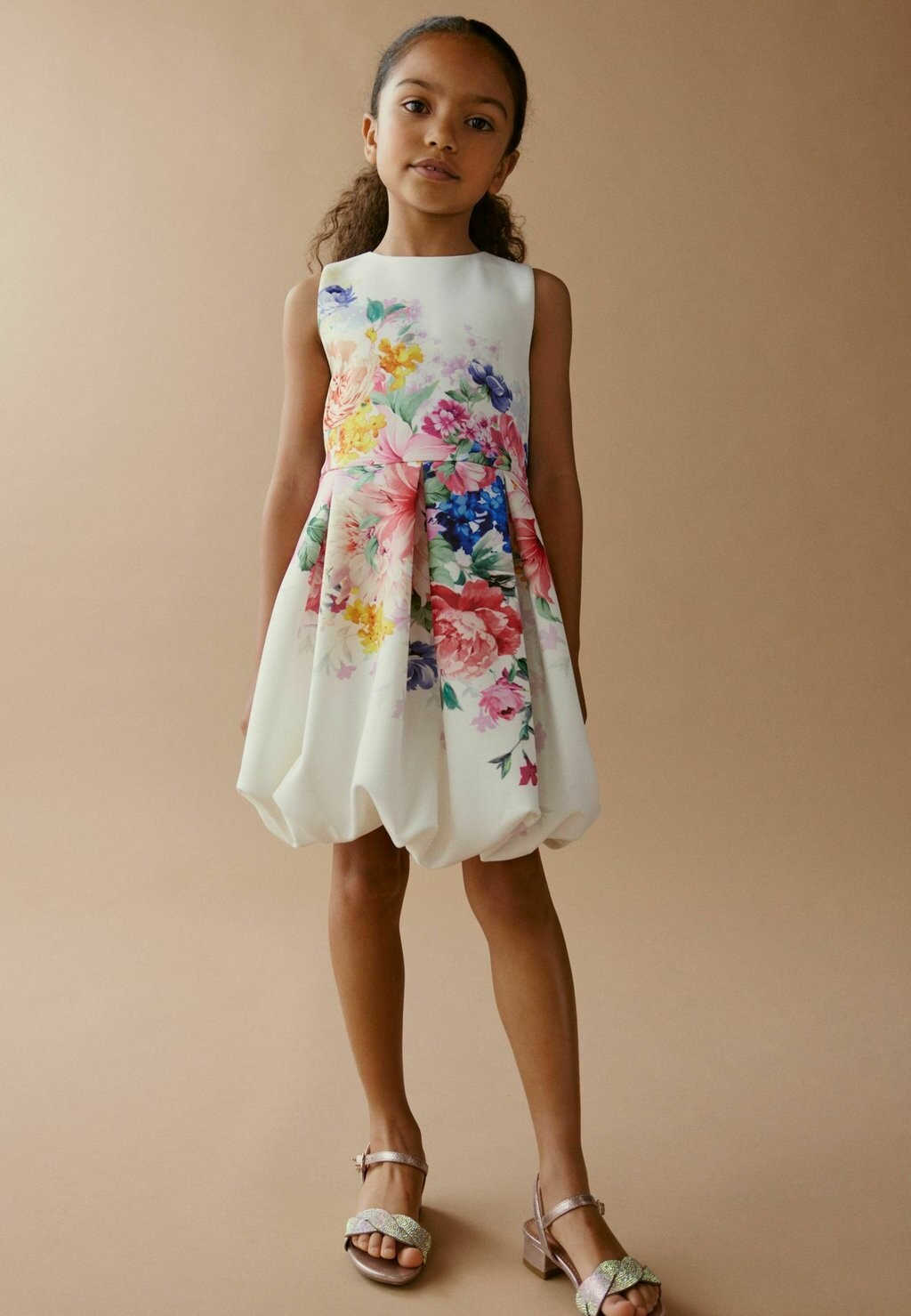 

Элегантное платье Puffball Regular Fit Next, цвет white pink blue floral