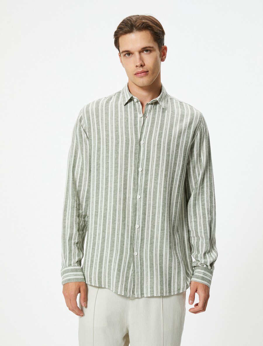 

Повседневная рубашка Koton Comfort fit Button Up Shirt, зеленый