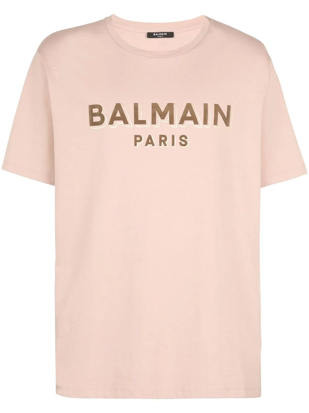 

Футболка с фактурным логотипом BALMAIN, нейтральный