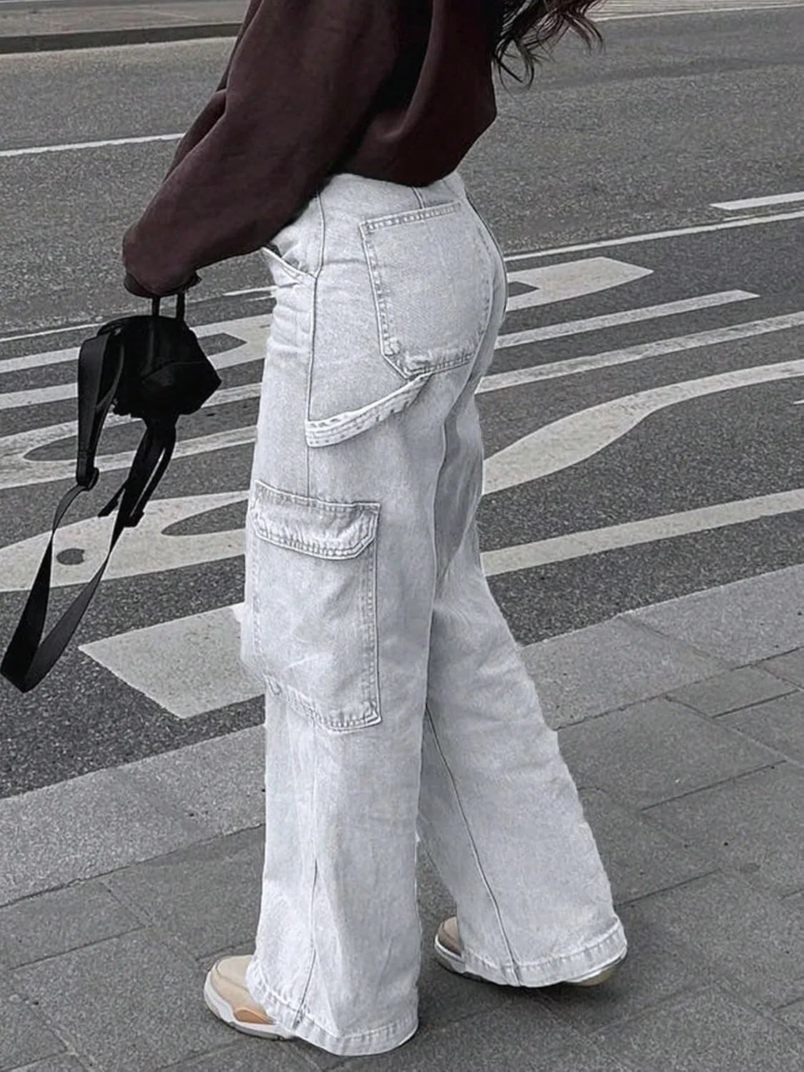 Джинсы прямые свободные, Wrangler, светло-серый — фото 4