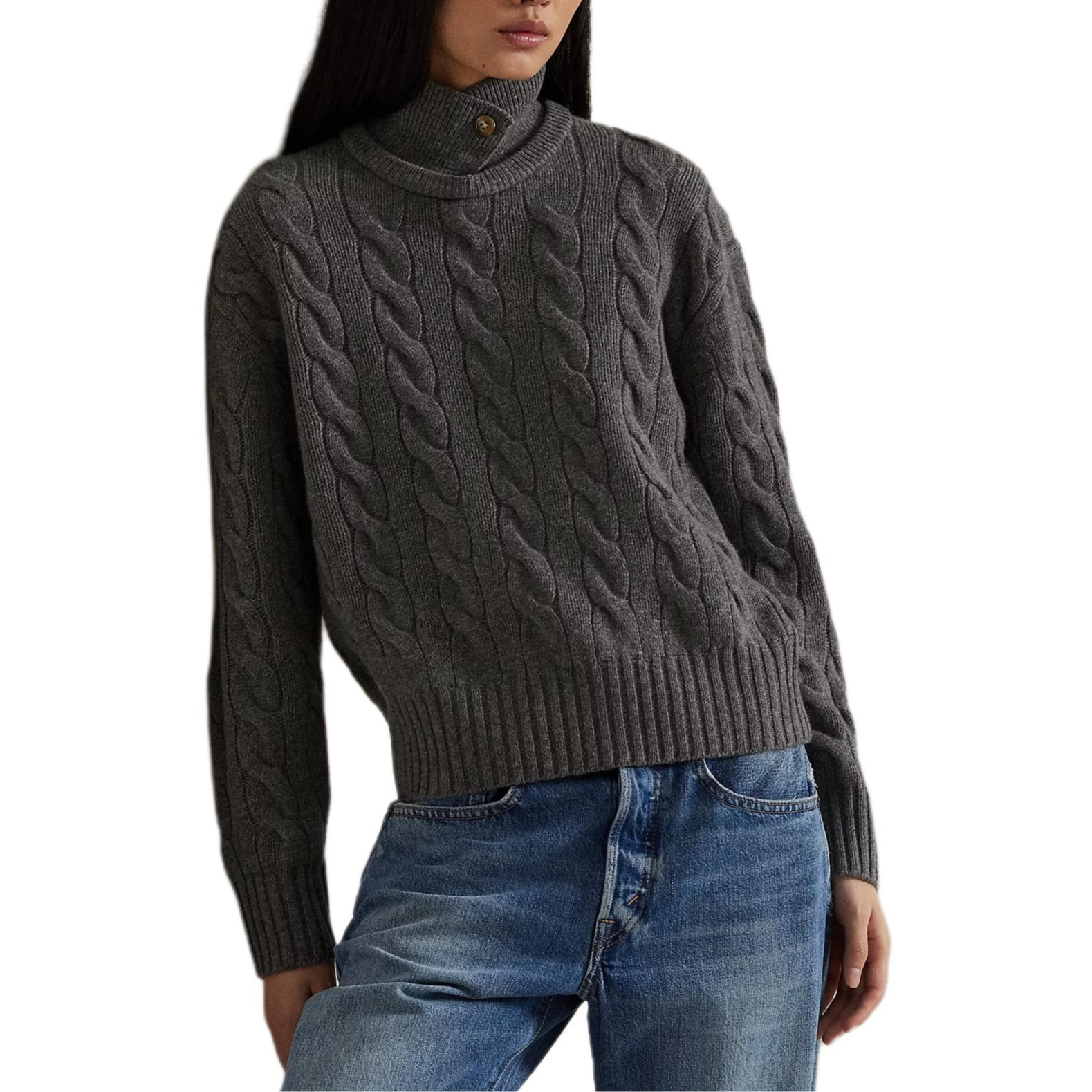 Свитер FW25 женский Polo Ralph Lauren, flannel серый — фото 4