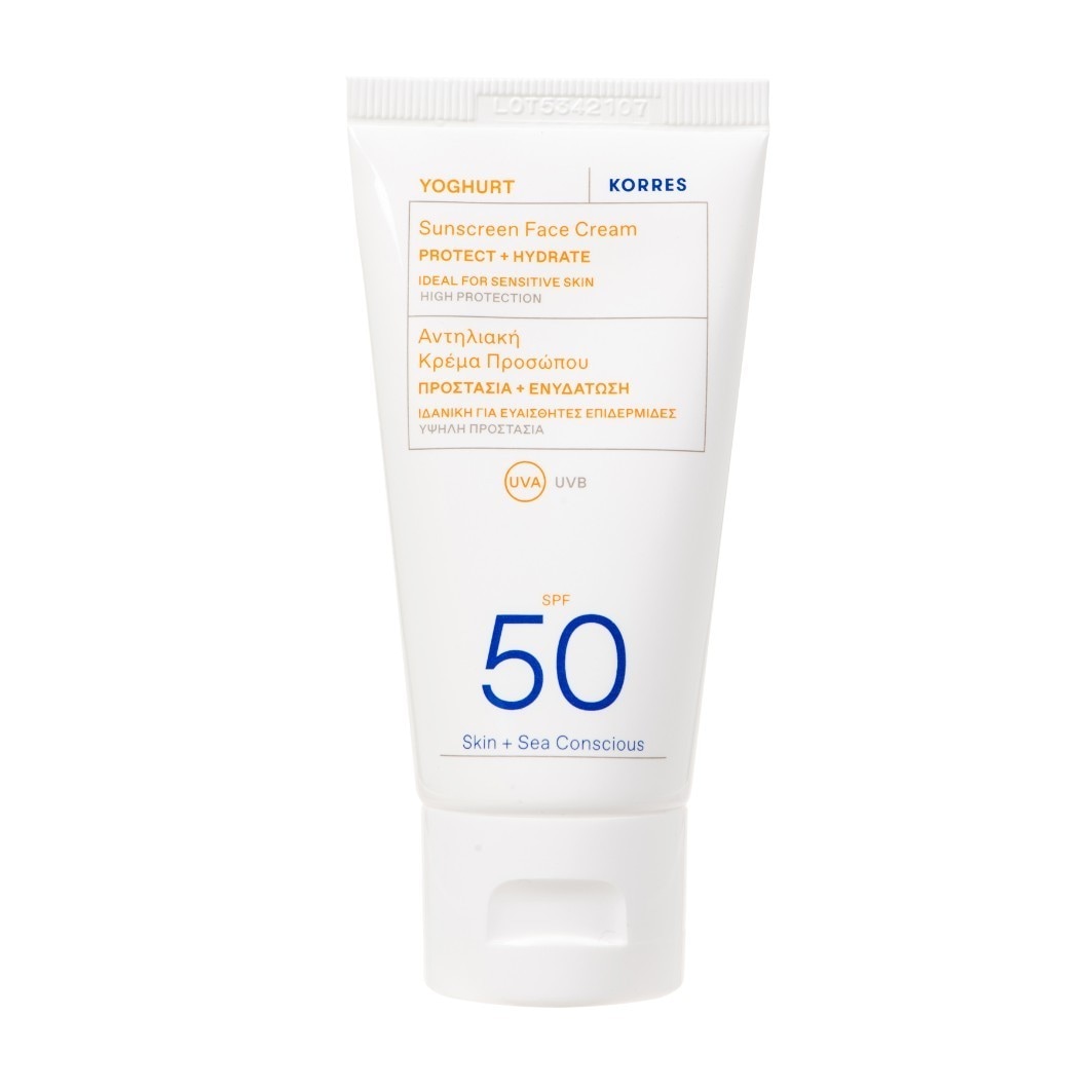 

Солнцезащитный крем yoghurt für das gesicht spf50 Korres, объем 50 мл