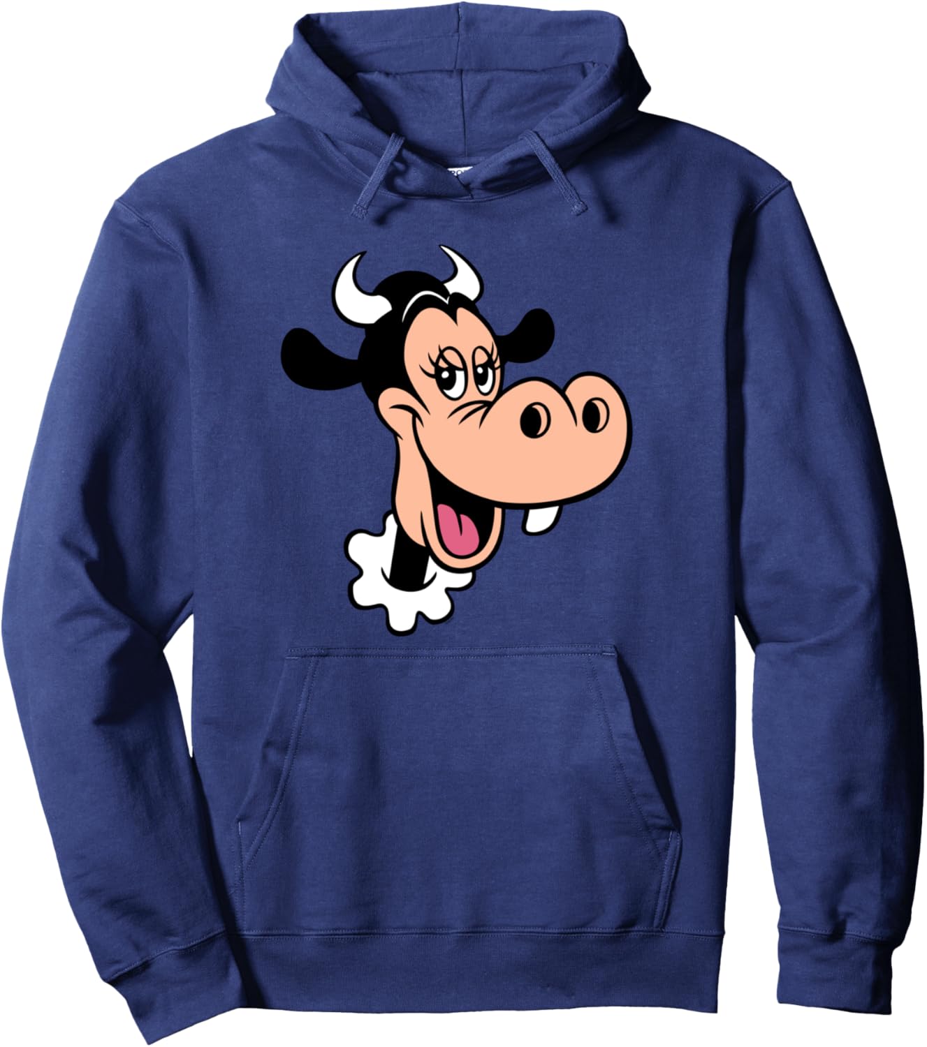 

Худи с изображением большой мордочки коровы Клэрабель из мультфильма Диснея Disney, темно-синий