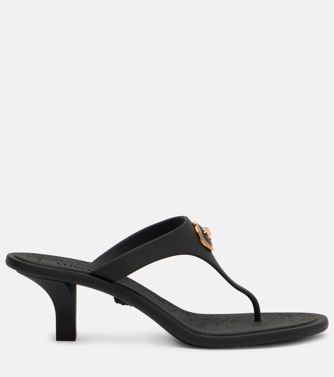 Алия Медуса 55 сланцы-танга, черно-золотые Versace, Black-Versace Gold — фото 4