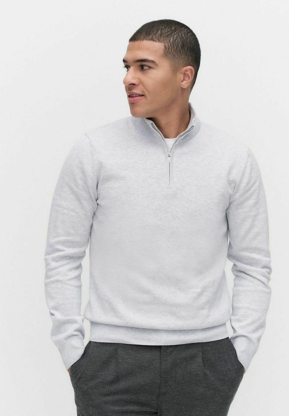 

Джемпер MENTON HALF ZIP Bläck, серый