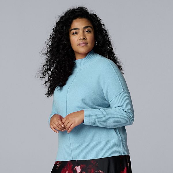 

Свитер с высоким воротником из смесового кашемира Plus size Simply Vera Vera Wang, Mystic Gulf