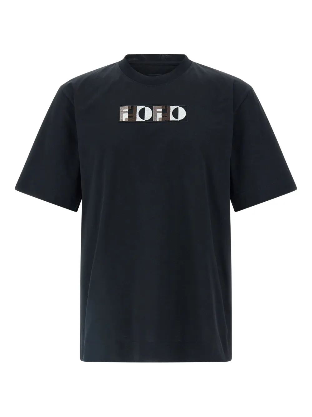 

Футболка с вышитым логотипом FENDI, черный