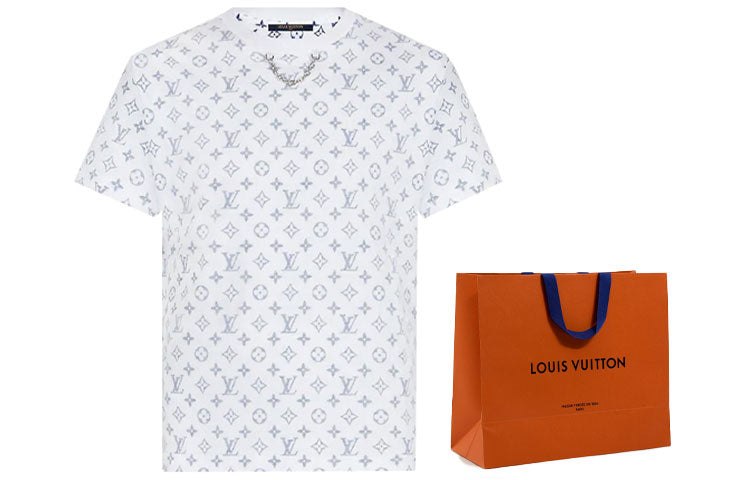 Футболка LOUIS VUITTON SS22 Collar Chain Logo Short Sleeve Unisex White, белый — фото 2