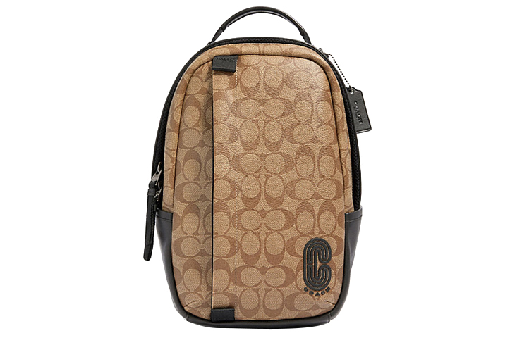 

Кошелек Edge из искусственной кожи с кожаной перевязью через плечо среднего размера мужской хаки COACH