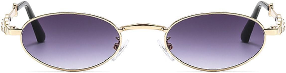 

Женские овальные солнцезащитные очки со стразами, металлическая оправа, модные ретро-очки в стиле панк с бриллиантами, защита от ультрафиолета UV400, модель 3906 Melrose, Gold Grey