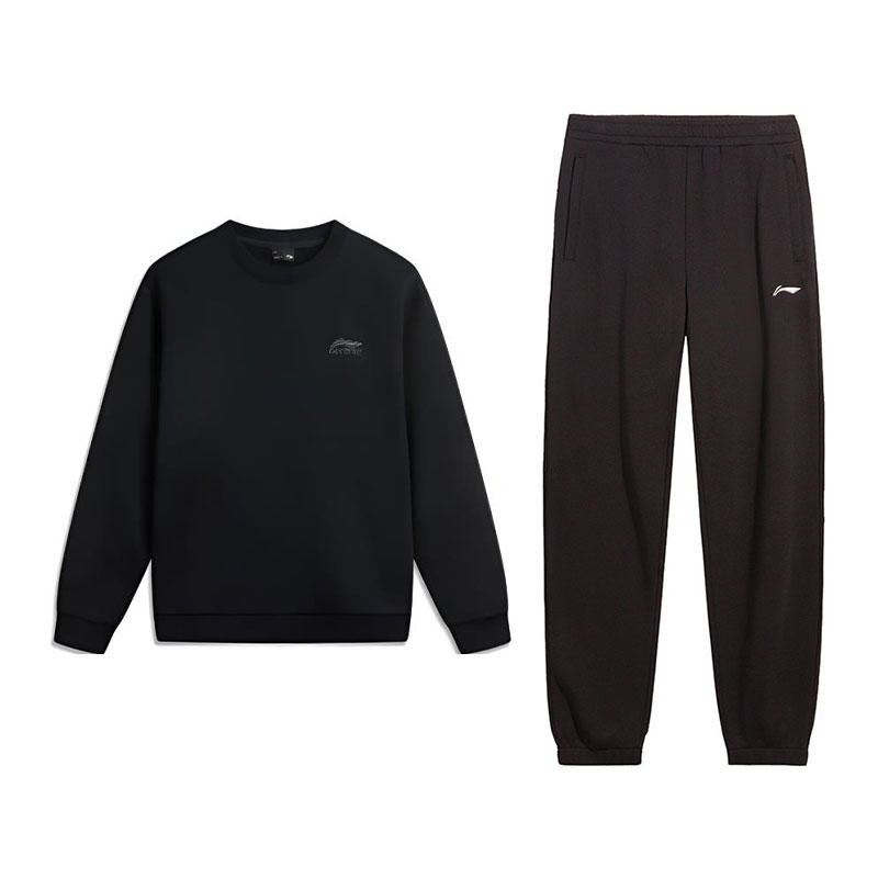 

Комплект из двух предметов: толстовка и свитшот Li Ning для мужчин., mica серый top+черный pants