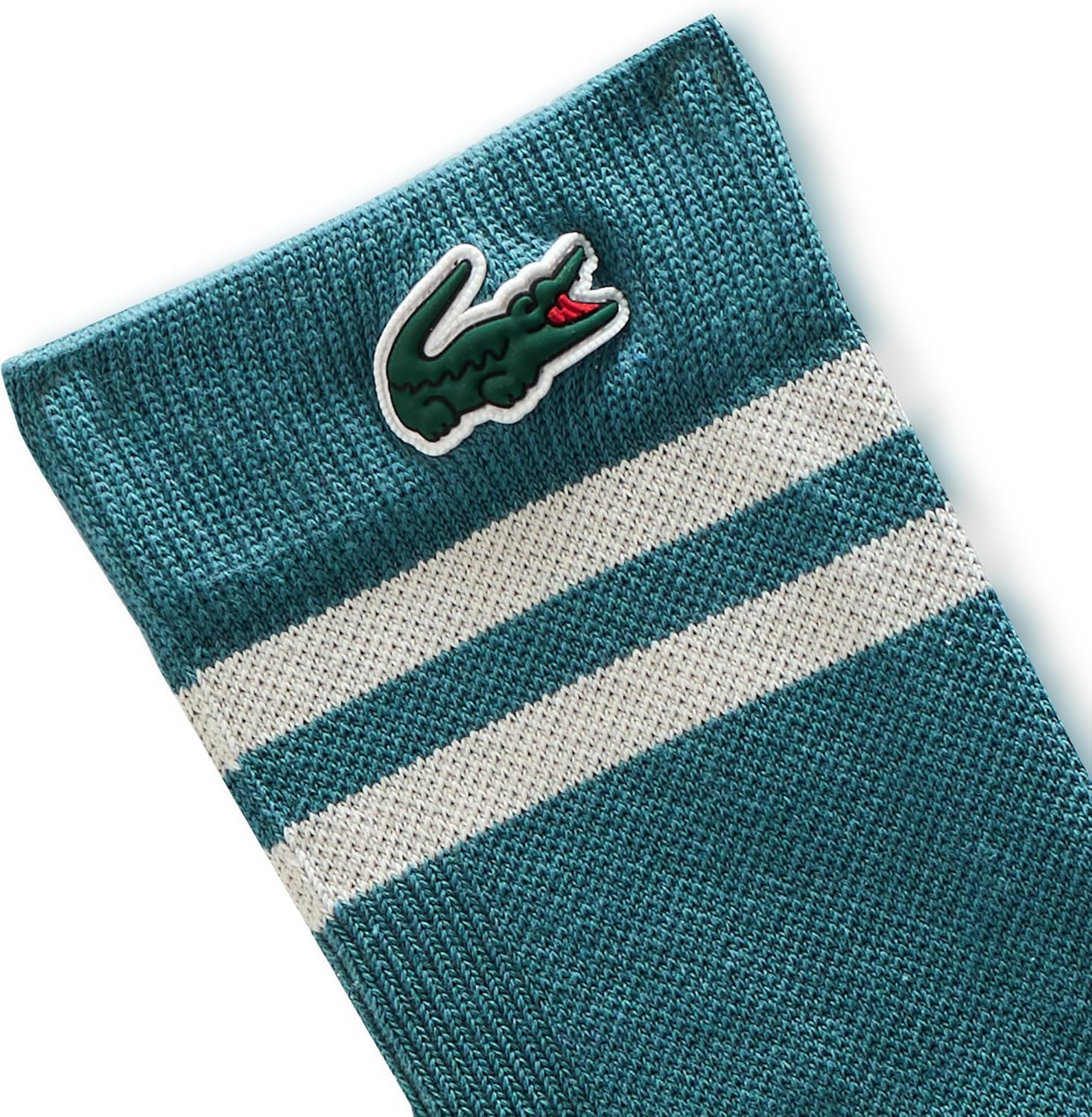 Мужские дышащие хлопковые спортивные носки Lacoste, Blue/White — фото 4