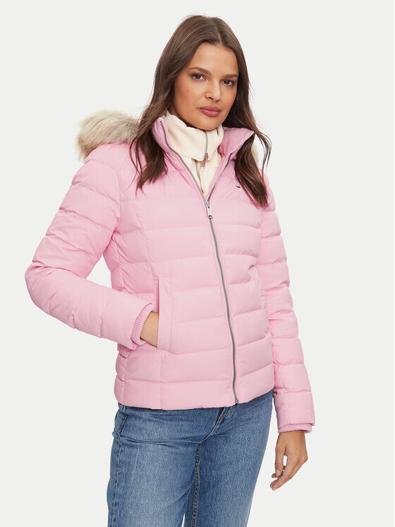 

Пуховик узкого кроя Tommy Jeans, розовый