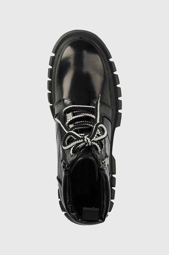 Женские ботинки Steve Madden лакированные на шнуровке, черный — фото 4