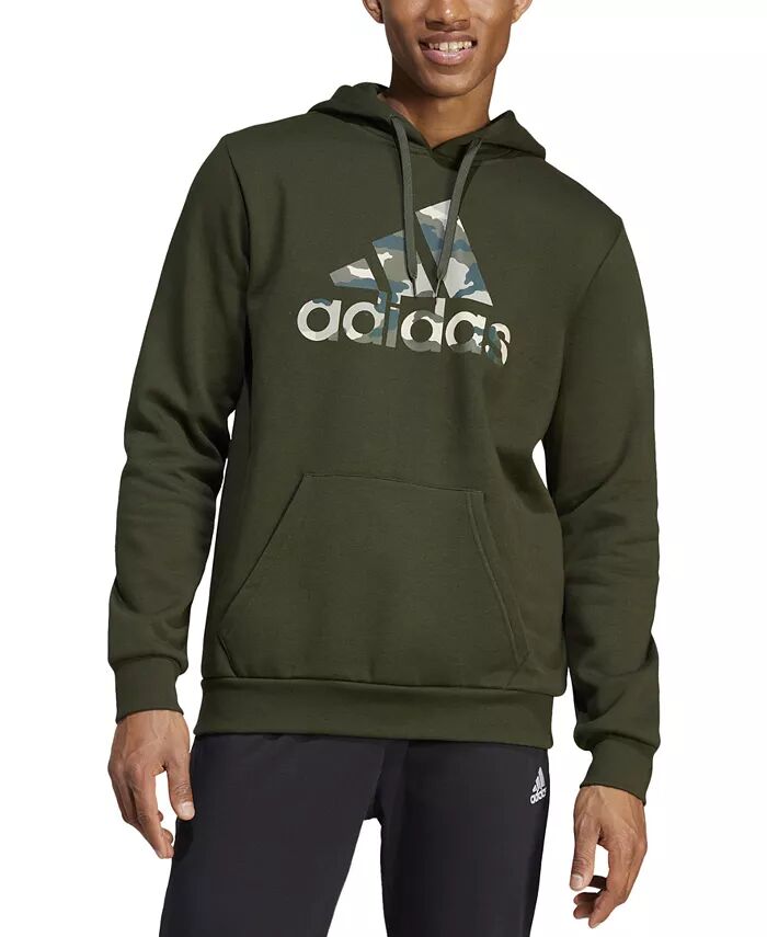 

Мужская толстовка с капюшоном Camo Logo Badge of Sport adidas, зеленый