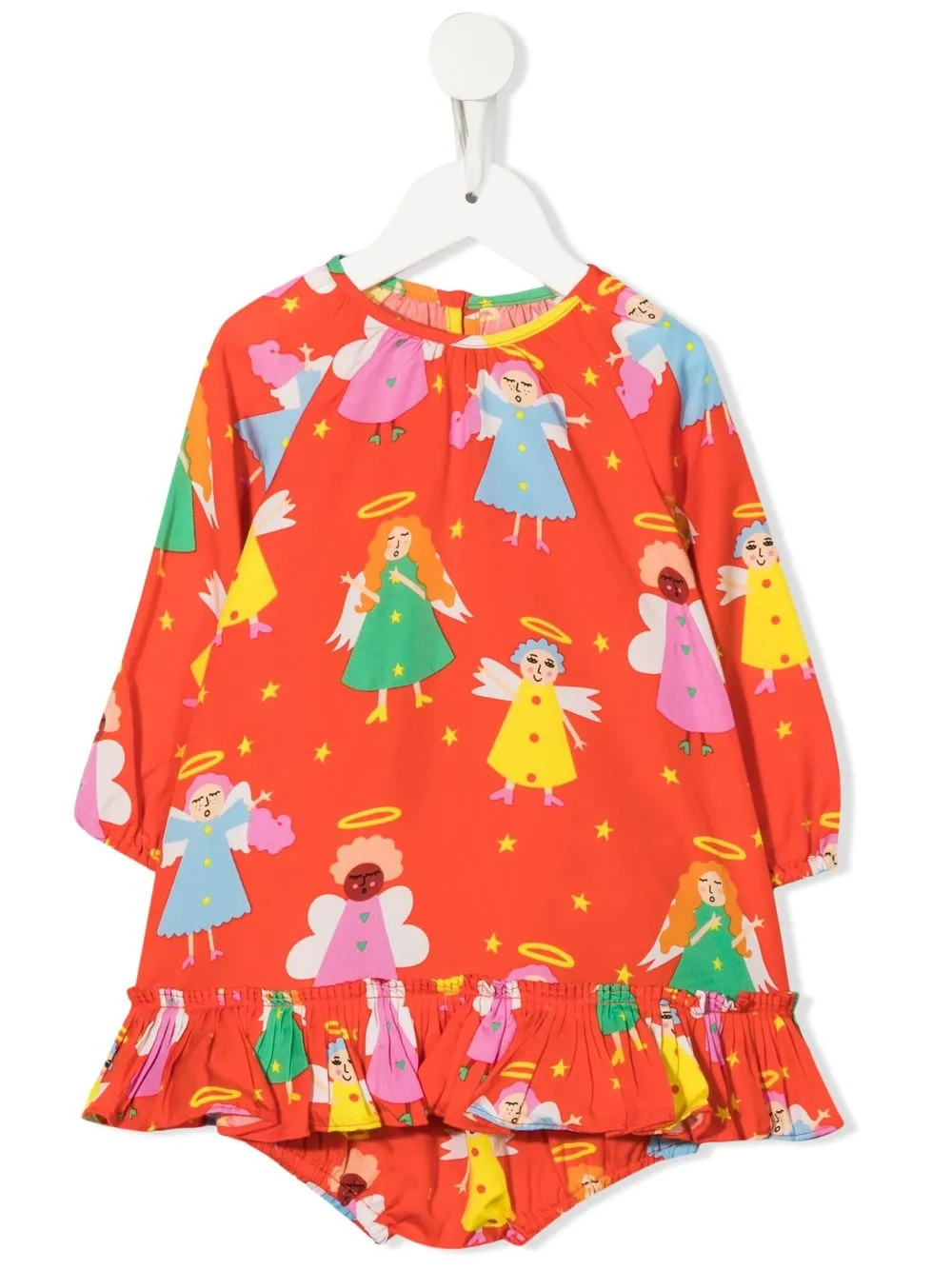 

Платье с оборками и принтом Stella McCartney Kids, красный