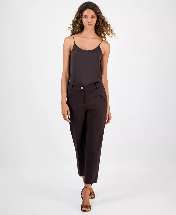 

Женские компрессионные брюки с высокой талией и прямыми штанинами Bar Iii, коричневый