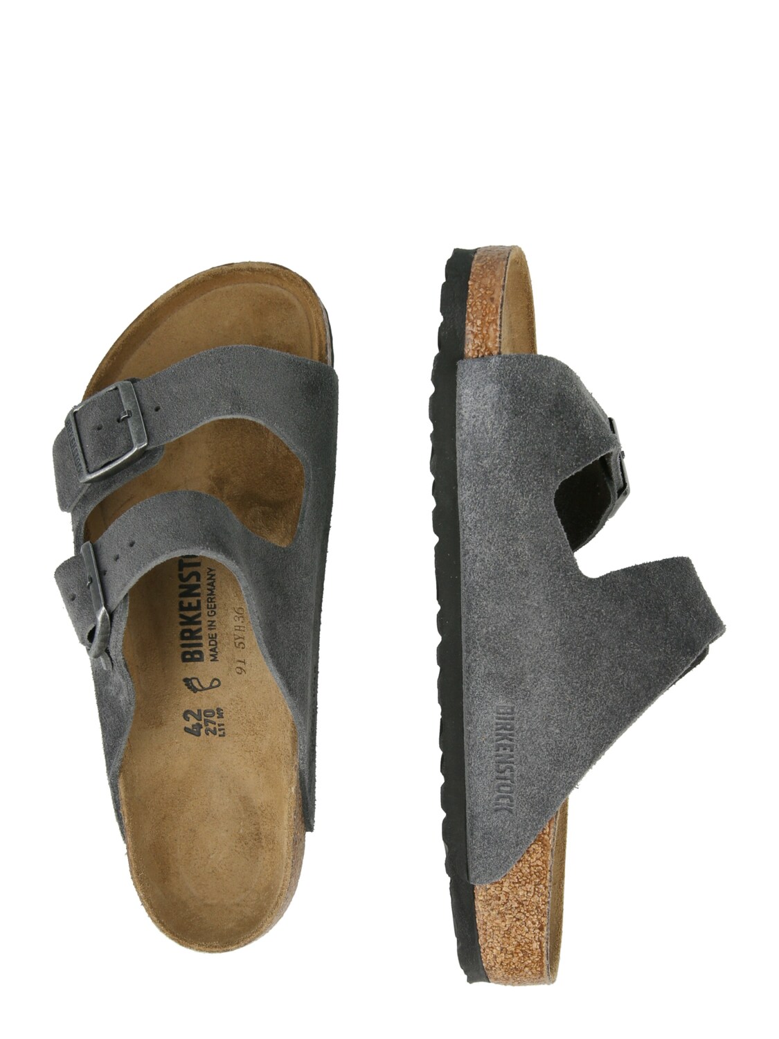 BIRKENSTOCK Мюли 'Arizona LEVE' в темно-сером цвете — фото 2