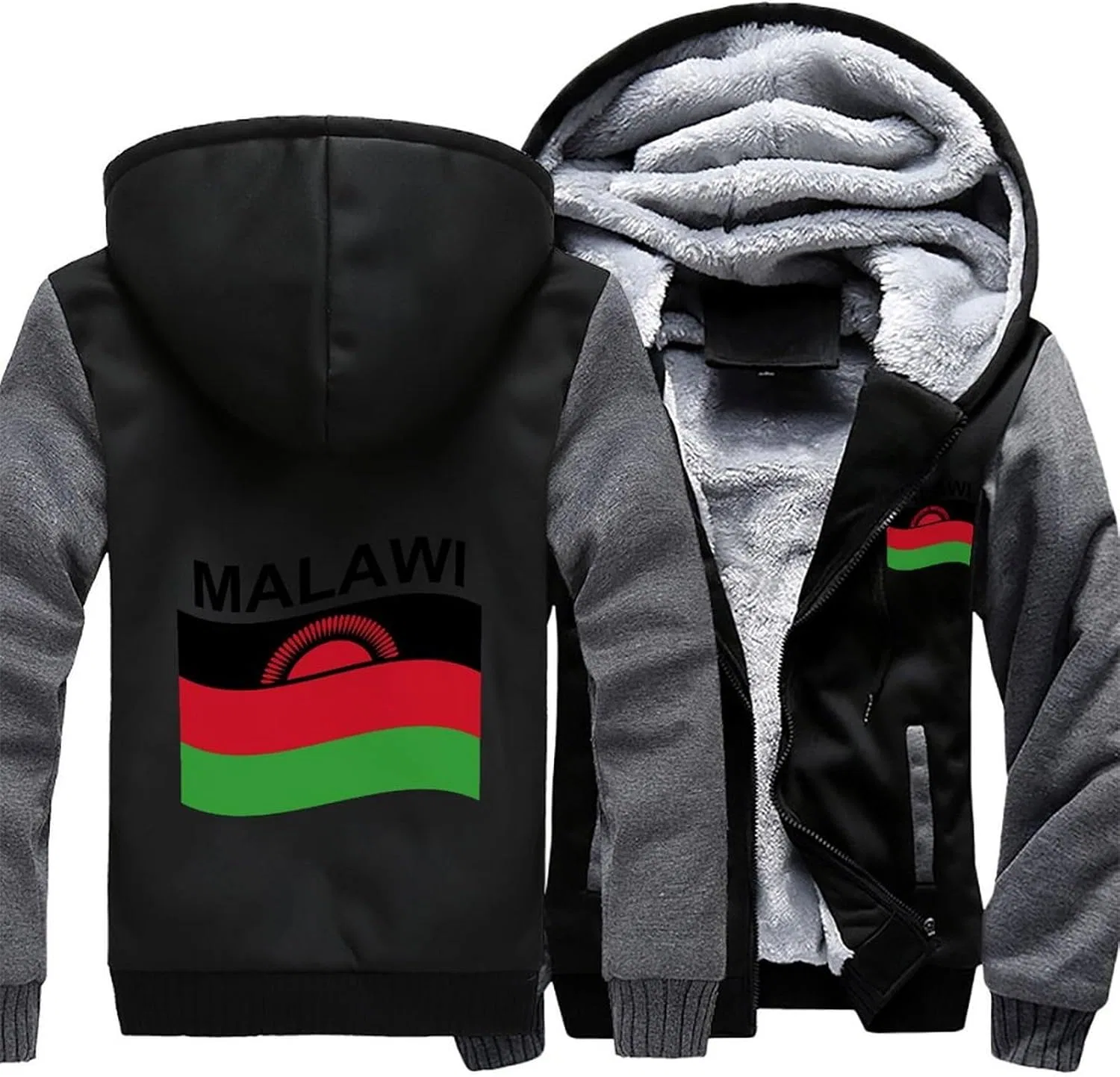 Толстовка на молнии, флисовая, Malawi, мужская, Серый — фото 3