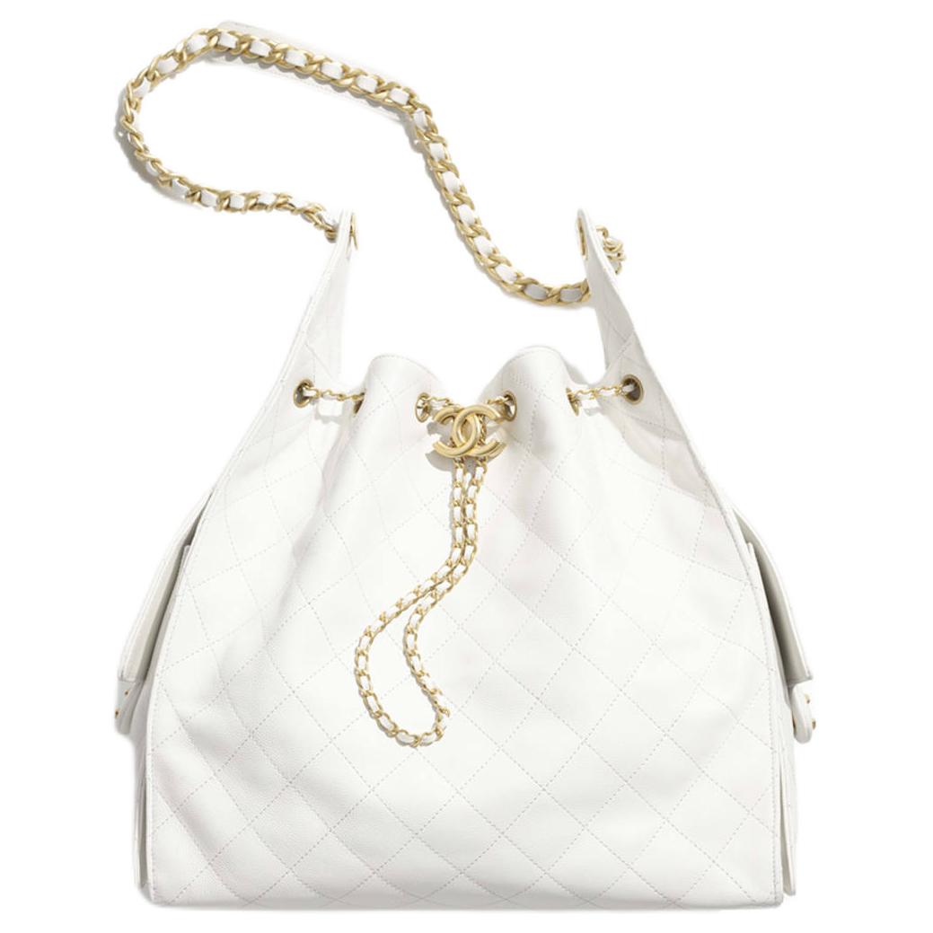 

CHANEL Сумка через плечо из телячьей кожи среднего размера женская белая