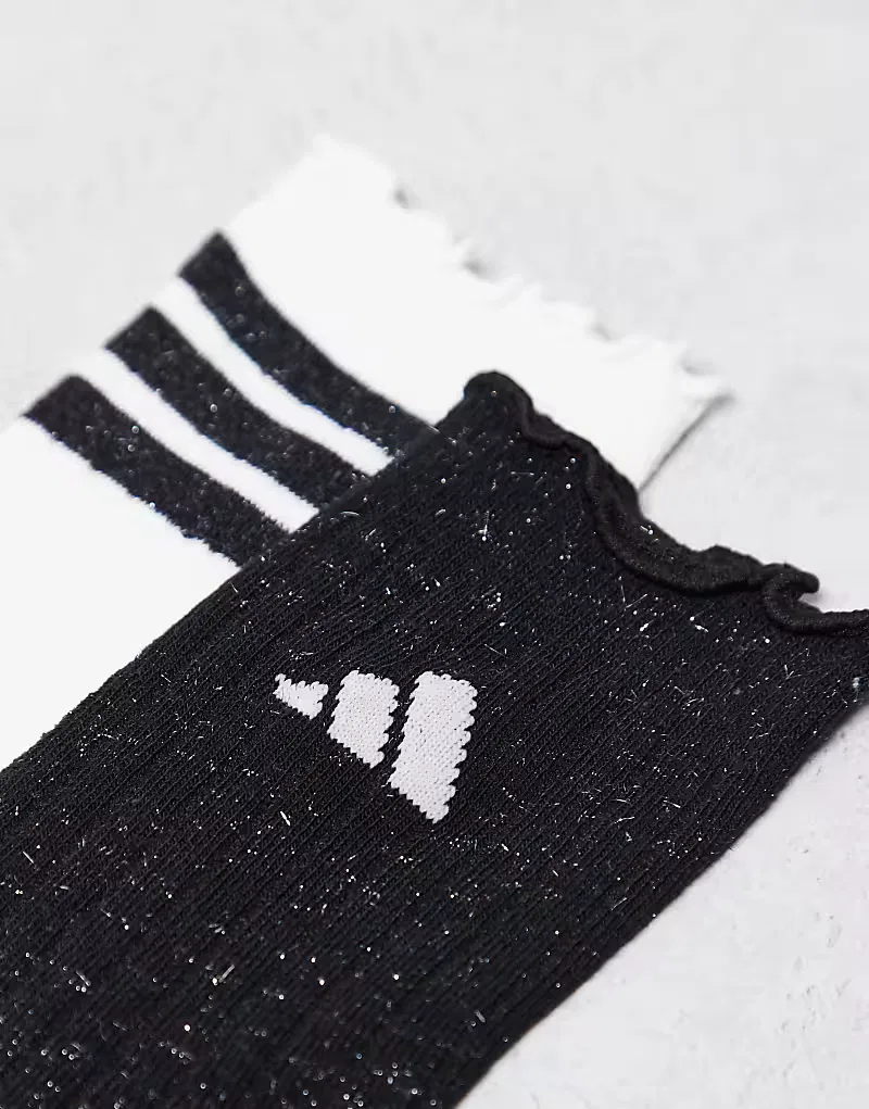 Комплект из двух пар тренировочных носков Adidas Performance с оборками и с блестками, мультиколор — фото 2